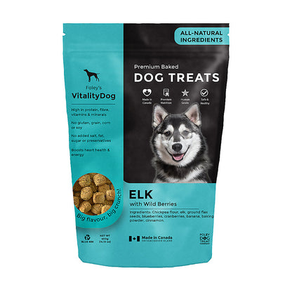VitalityDog Crunchy Baked Dog Treats - Elk with Wild Berries